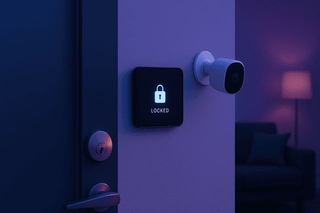 Image of smart lock and other security devices